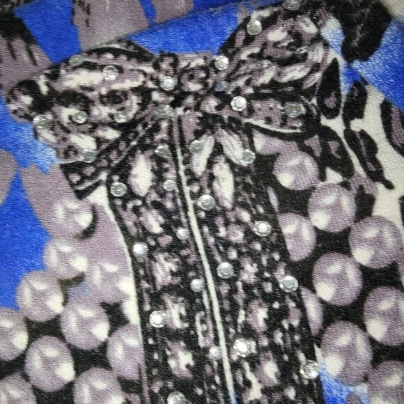 Cache Leopard Print Rhinestone Embellished Knit Cardigan Size Medium - Picture 8 of 8